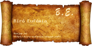 Biró Eufémia névjegykártya
